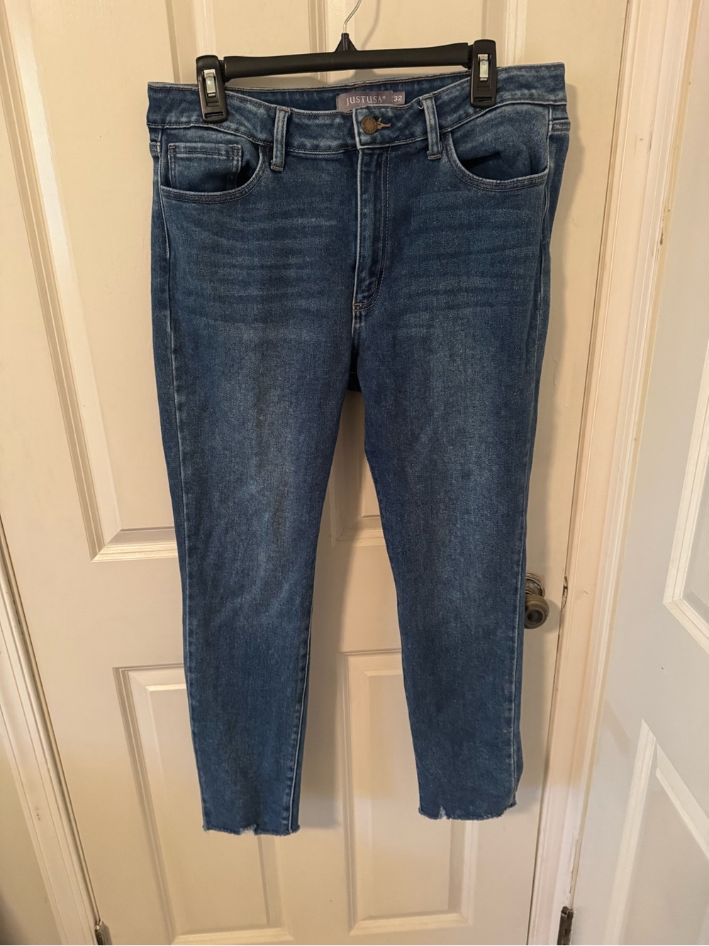 Just USA Dark Blue High-Rise Cropped Skinny Jeans